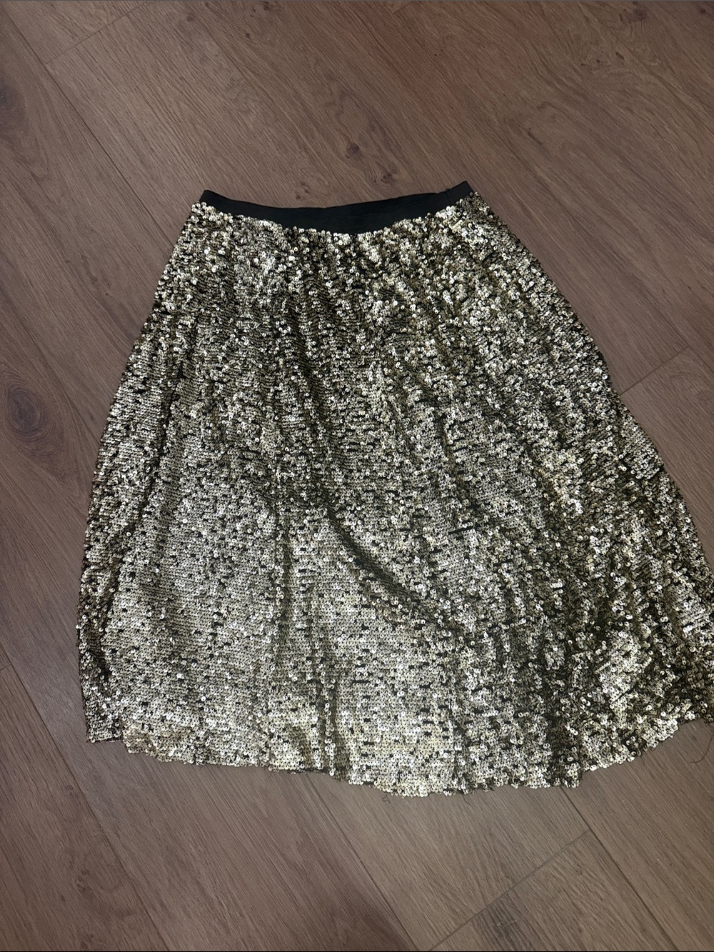 Maeve Silver Sequin A-Line Skirt